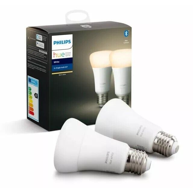 Philips Hue White Starter Set 2x E27 LED Lampe BT mit Dimmschalter NEU OVP