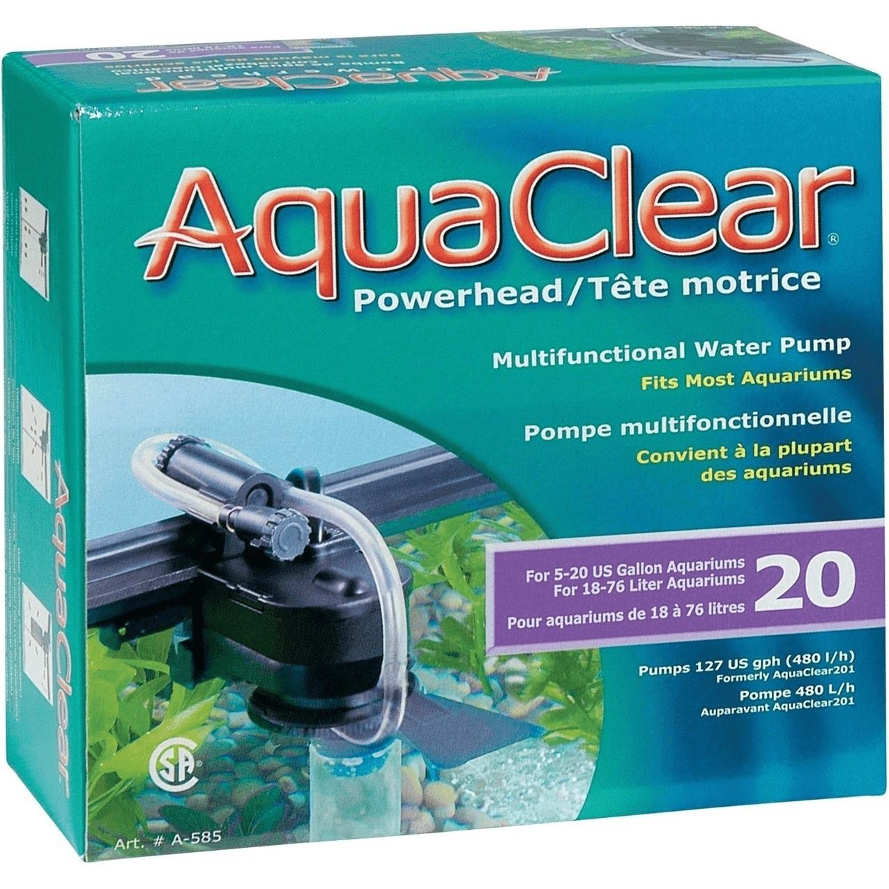 Hagen AquaClear Powerhead 20 – Strömungs- & Förderpumpe für Aquarien