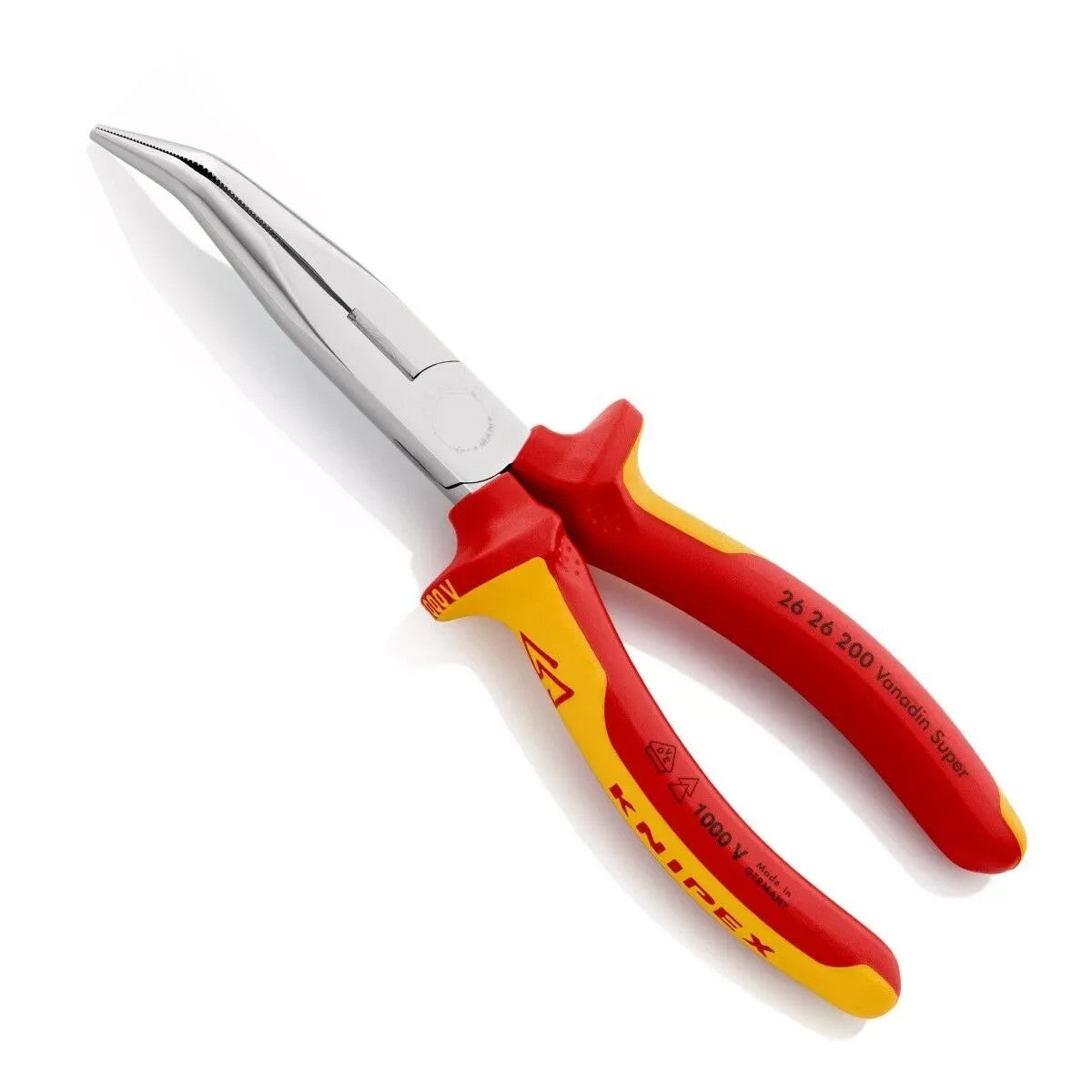 KNIPEX 2626200 - Flachrundzange VDE (Storchschnabelzange) - 200 mm