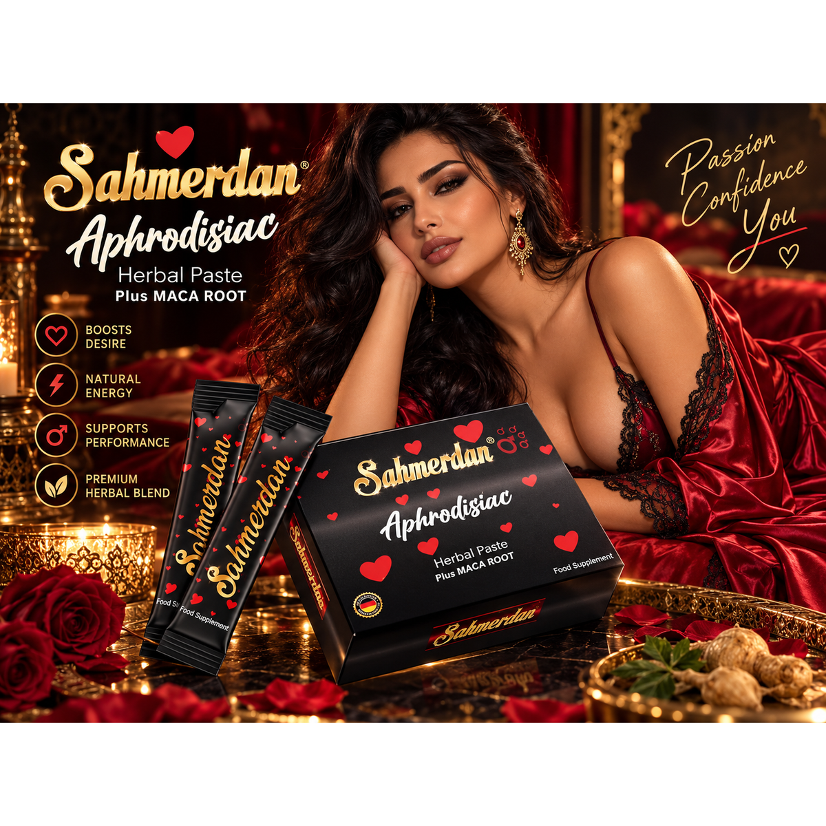 Sahmerdan Herbal Paste Arginin Zink Panax Ginseng - NATURALKRAFT 12 sticiks – Produktbild 1