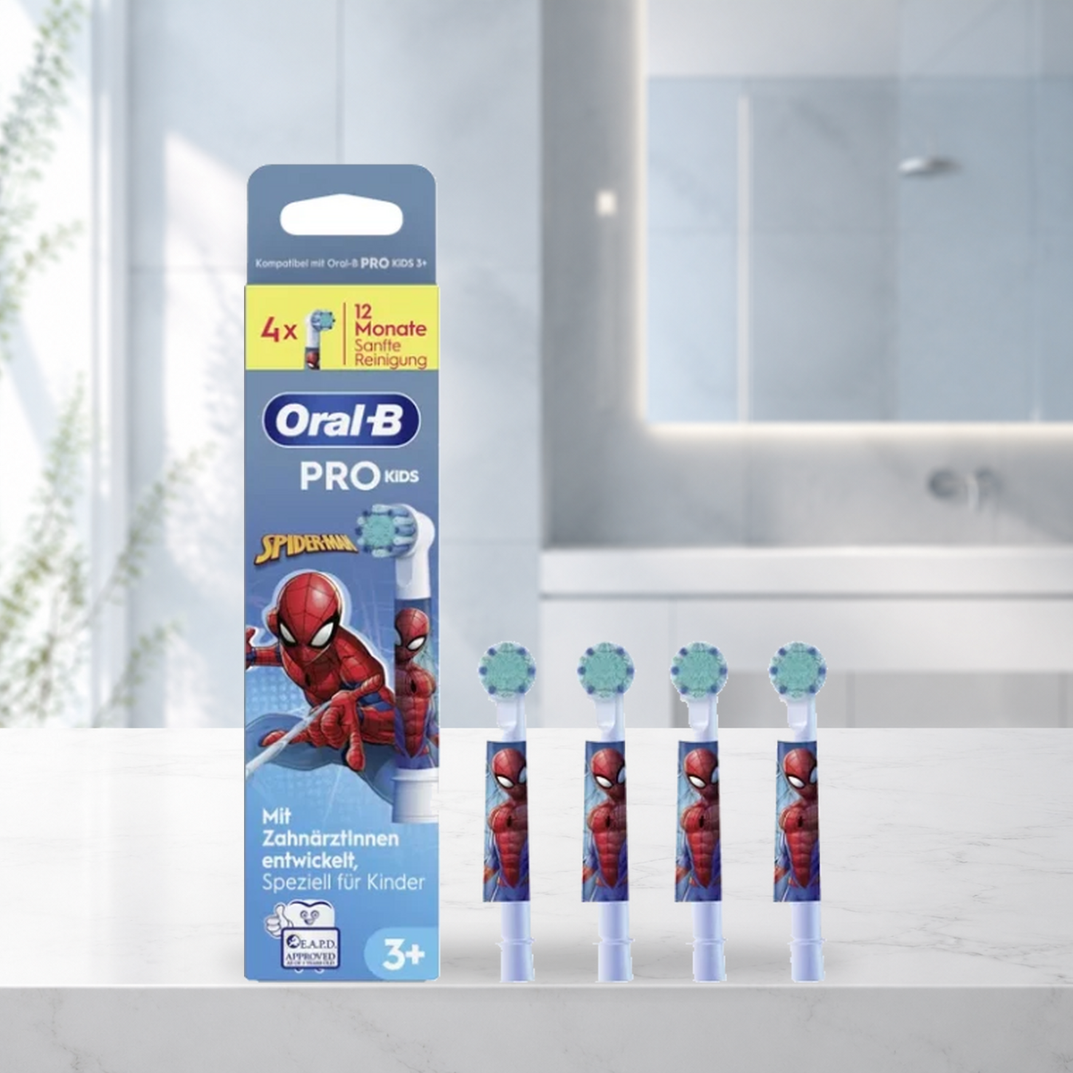 Braun Oral-B Spiderman Zahnbürstenaufsätze / Ersatzbürsten 4er Pack