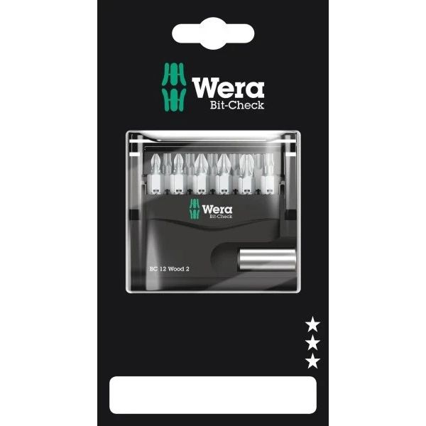 Wera Bit-Set Bit-Check BC 12 Wood 2 12-teilig Bit-Set