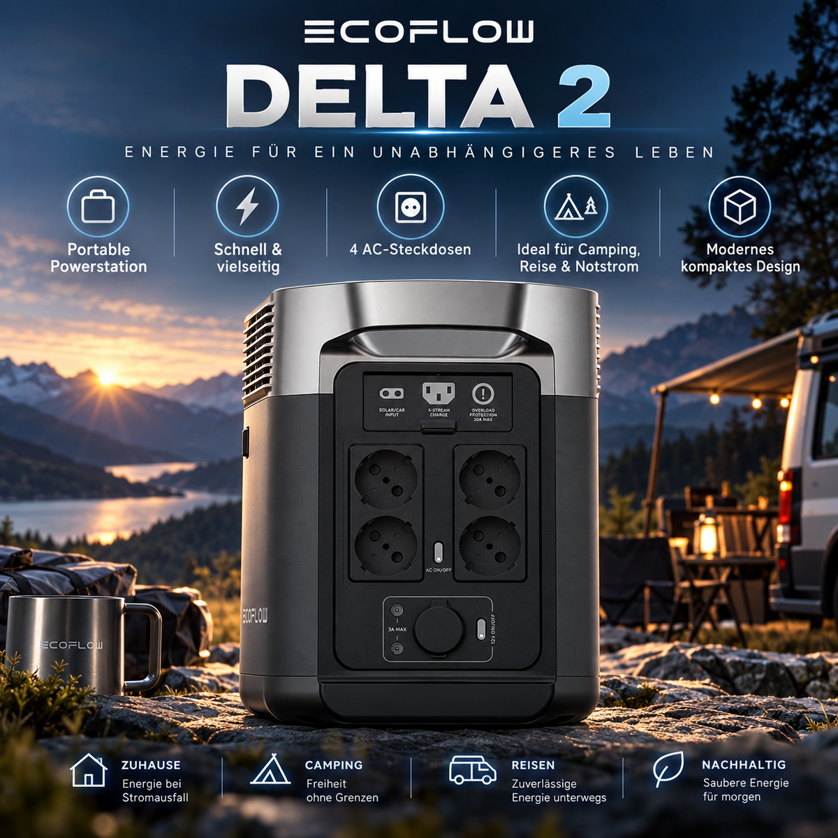 ECOFLOW DELTA 2 Solargenerator