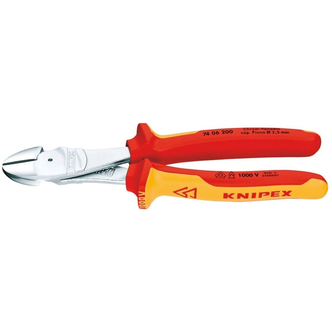 Knipex 74 06 180 VDE Kraft-Seitenschneider 180 mm isoliert