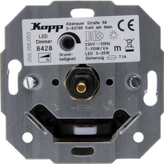 Kopp 842800187 LED-Dimmer Einsatz Druck-Wechselschalter 3–35W Unterputz