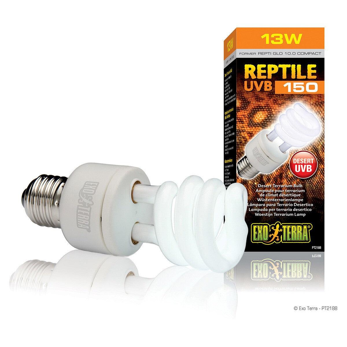 Exo Terra Reptile UVB 150 Compact Lampe - Für Wüstenreptilien, hohe UVB-Leistung
