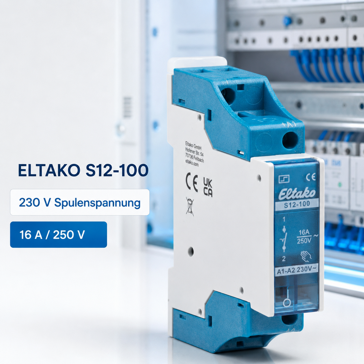 Eltako Fernschalter Typ S12-100-230V | Betrieb mit 230V Spulenspannung, 250V 16A