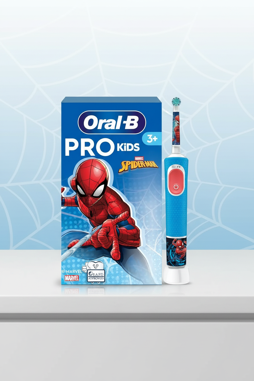 Oral-B Pro Kids Spiderman Elektrische Zahnbürste Sensitiv Modus extra weich