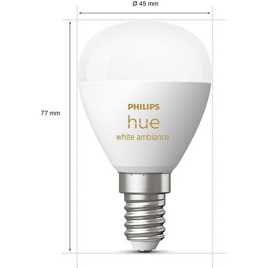 Philips Hue Luster Kugellampe White Ambiance E14 2er-Pack 2x470lm