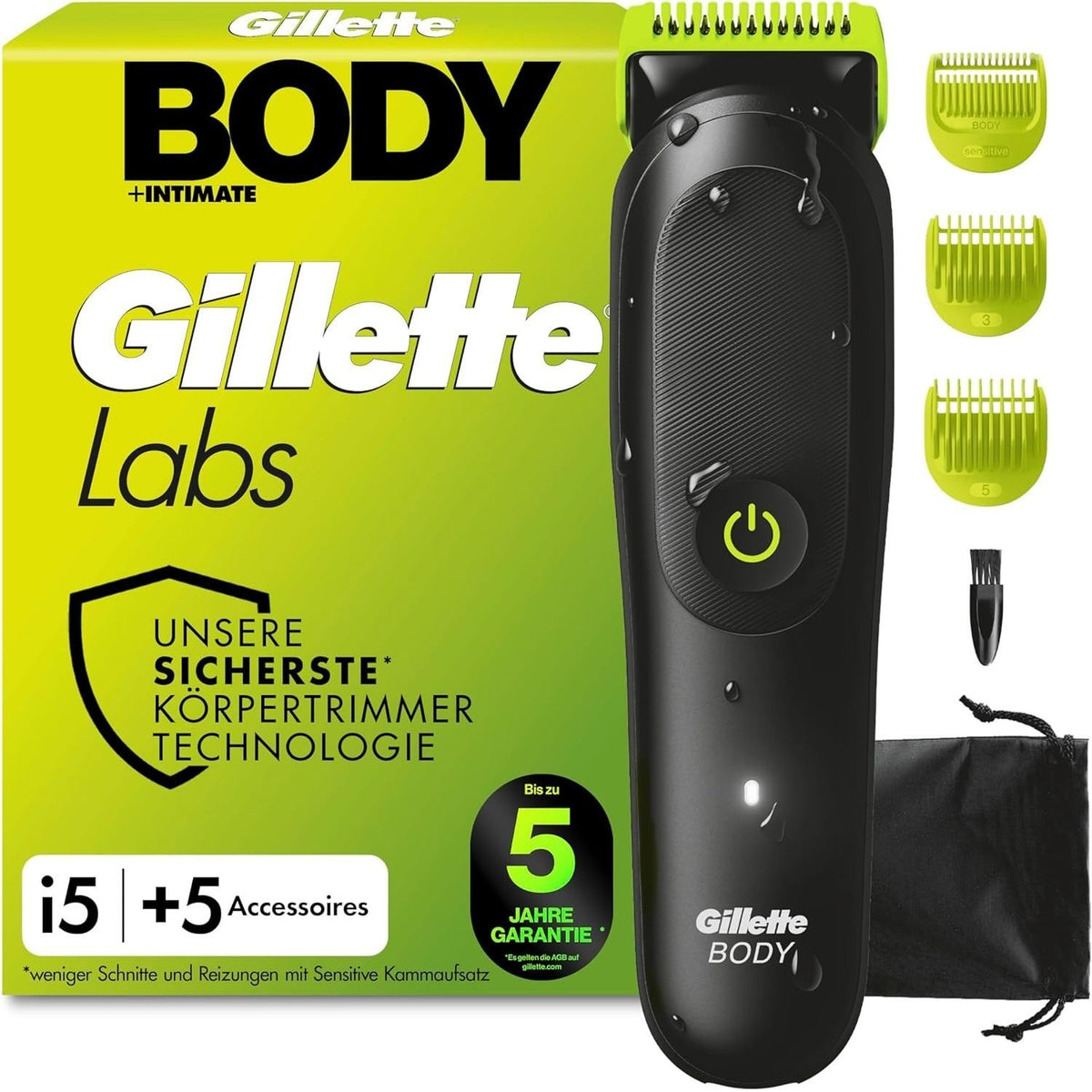 GilletteLabs i5 Body + Intimate Trimmer Herren mit SkinFirst-Technologie