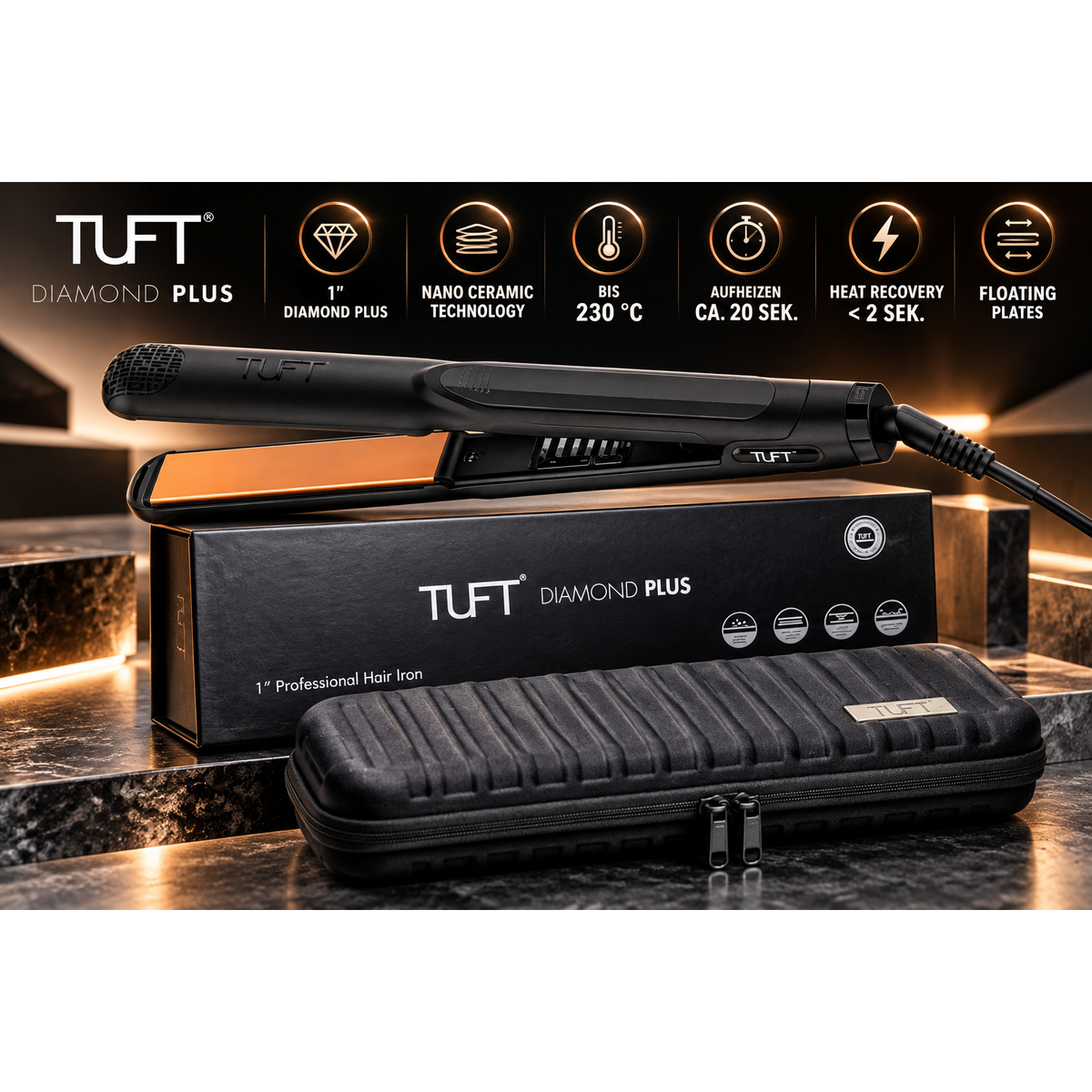 Tuft Diamond plus 1 profesional hair iron – Produktbild 1