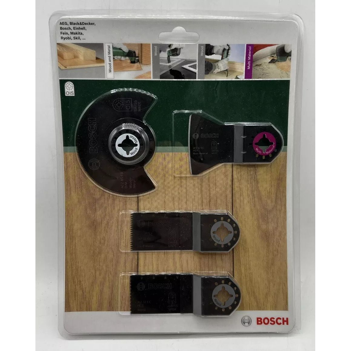 Bosch 4tlg. Set Holz Multifunktionswerkzeuge Multimaster, OIS-Aufnahme