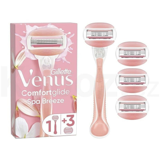 Gillette Venus Comfortglide Spa Breeze Rasierer + 4 Klingen Damen