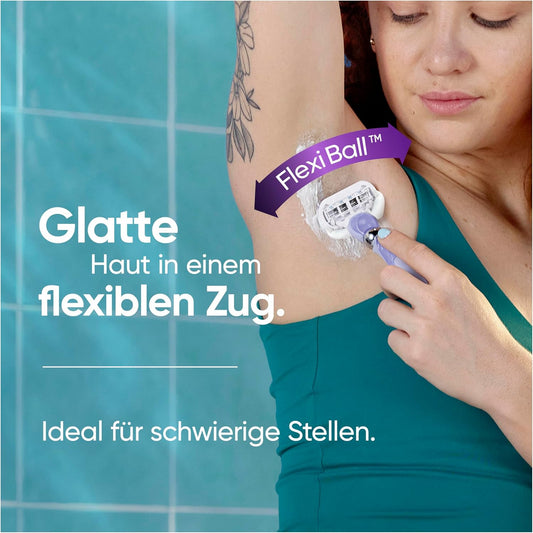Gillette Venus Extra Smooth Swirl Rasierklingen Damen, 4 Original Ersatzklingen für Damenrasierer mit 5 Klingen für Eine Gründliche Rasur