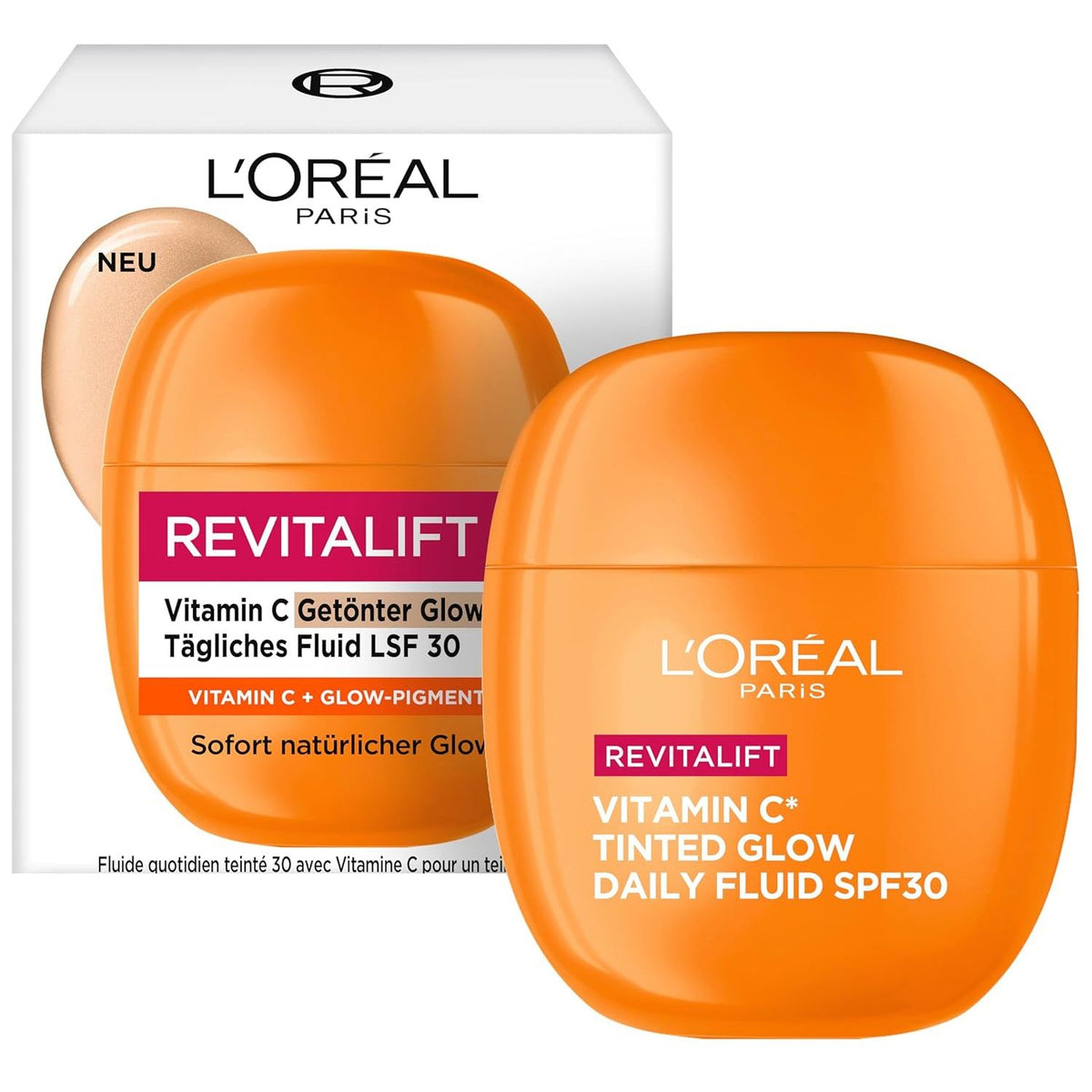 L'Oréal Paris Vitamin C Fluid, Getönt & mit LSF 30, tägliche Feuchtigkeitspflege