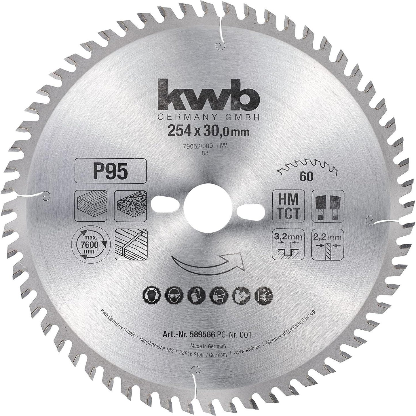 kwb BK-Sägeblatt HM Ø 254 x 3,2 x 30 mm Z60