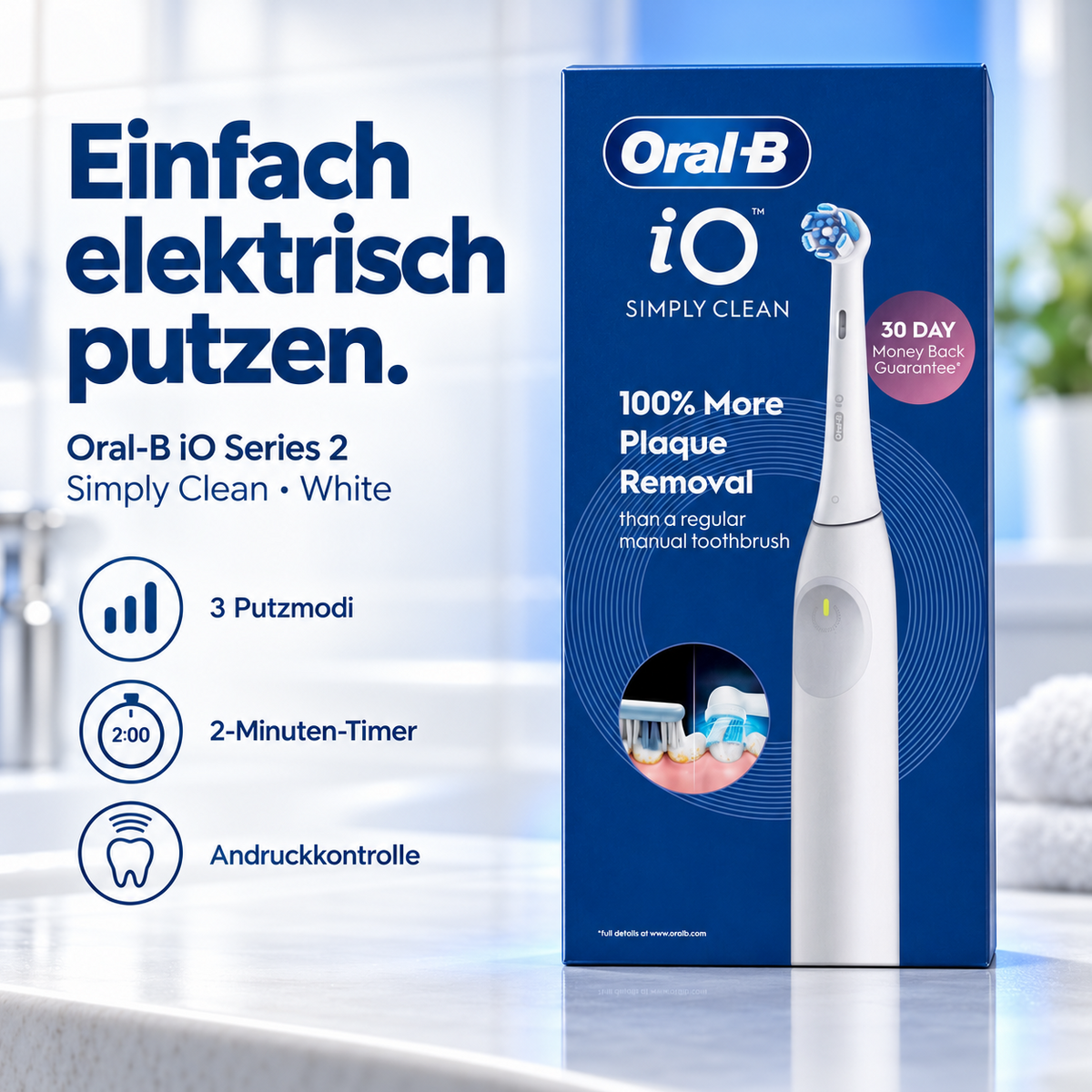 Oral-B iO Series 2 Simply Clean White elektrische Zahnbürste