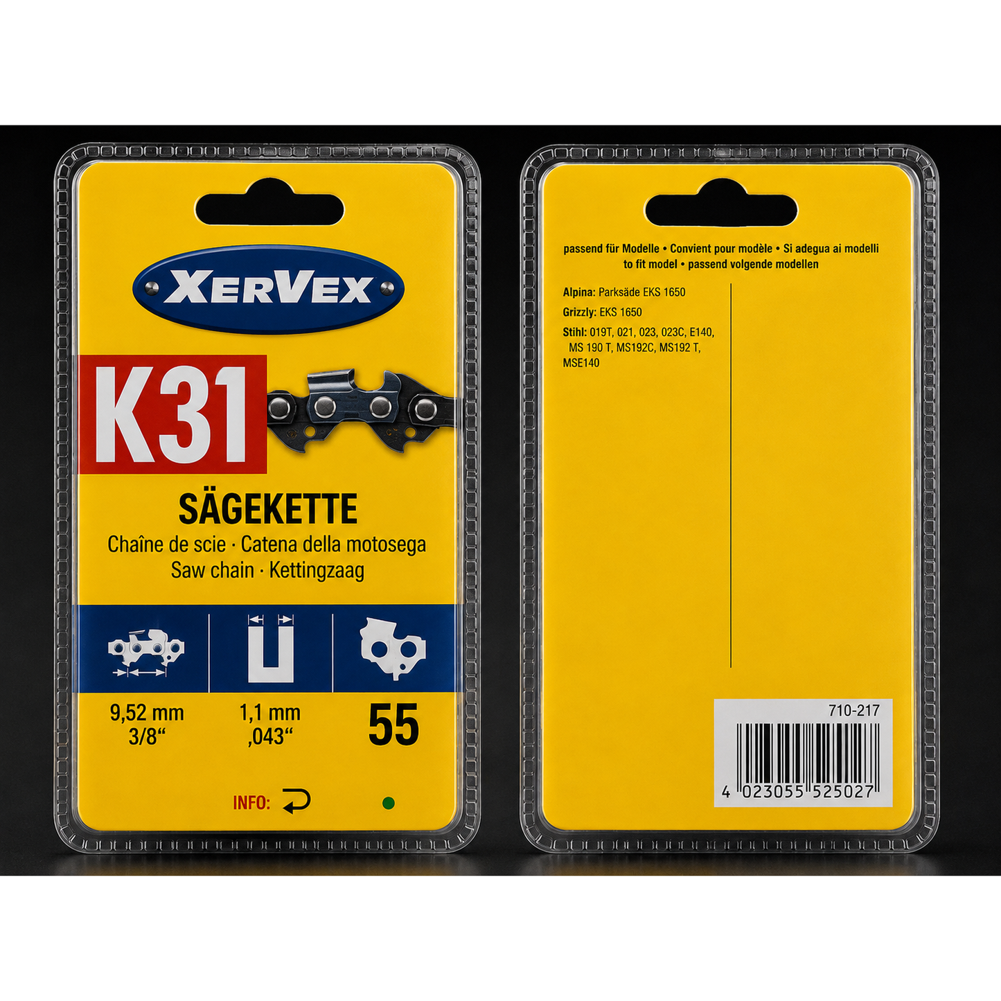 K31 Sägekette Kette Motorsägenkette 9,52mm 3/8' Hobby