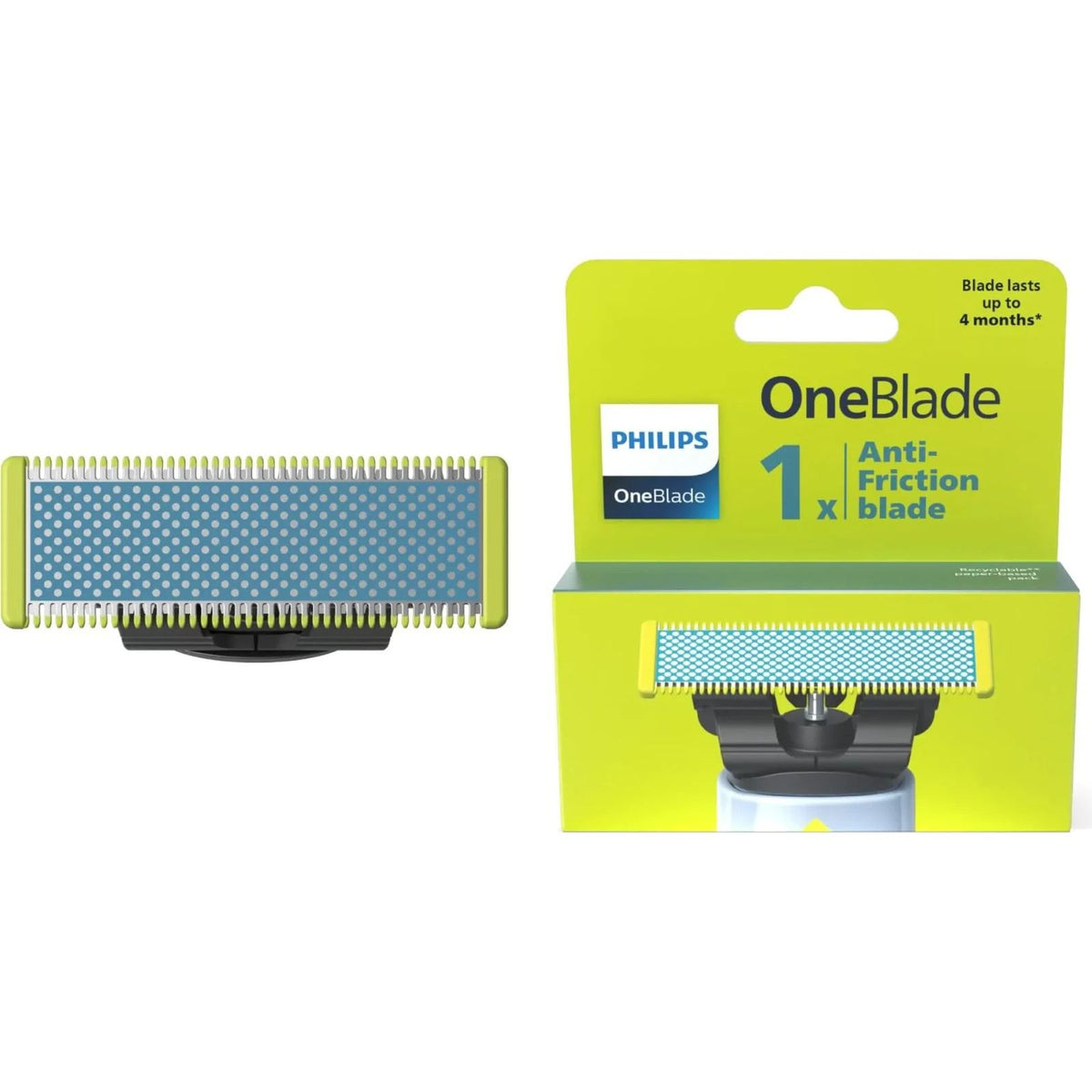 Philips OneBlade First Shave Klingen - 1x Anti-Friction Ersatzklinge, QP215/50