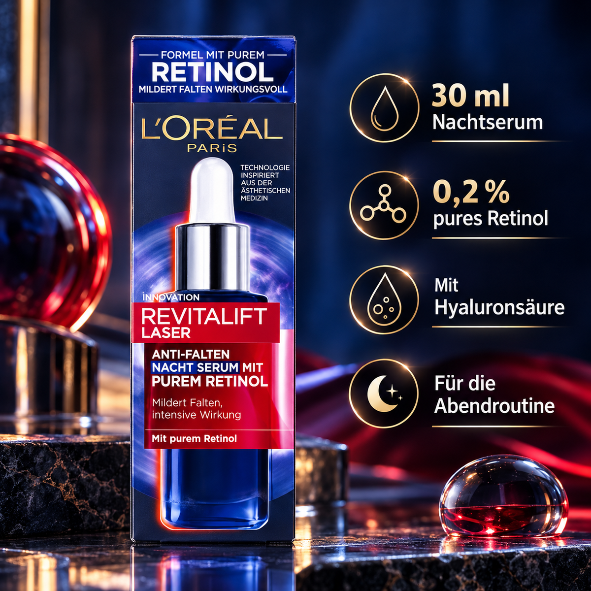 L’Oréal Revitalift Laser Nachtserum mit Retinol 30 ml