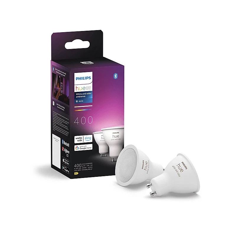 PHILIPS Hue White & Col. Amb. GU10 2x400lm Doppelpack 2200 - 6500