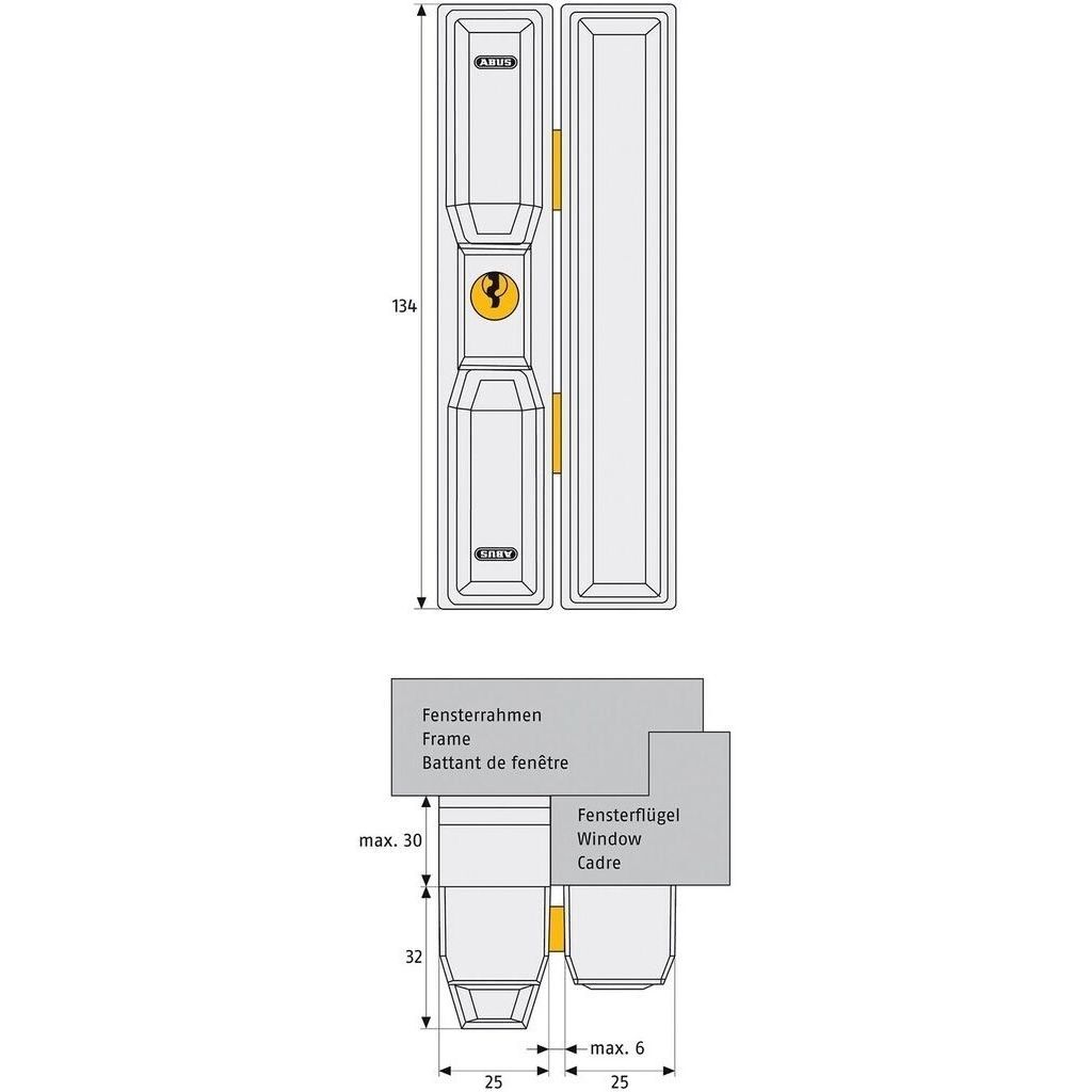 ABUS Fenster-Zusatzsicherung FTS 88 Fensterschloss Fenstersicherung weiß