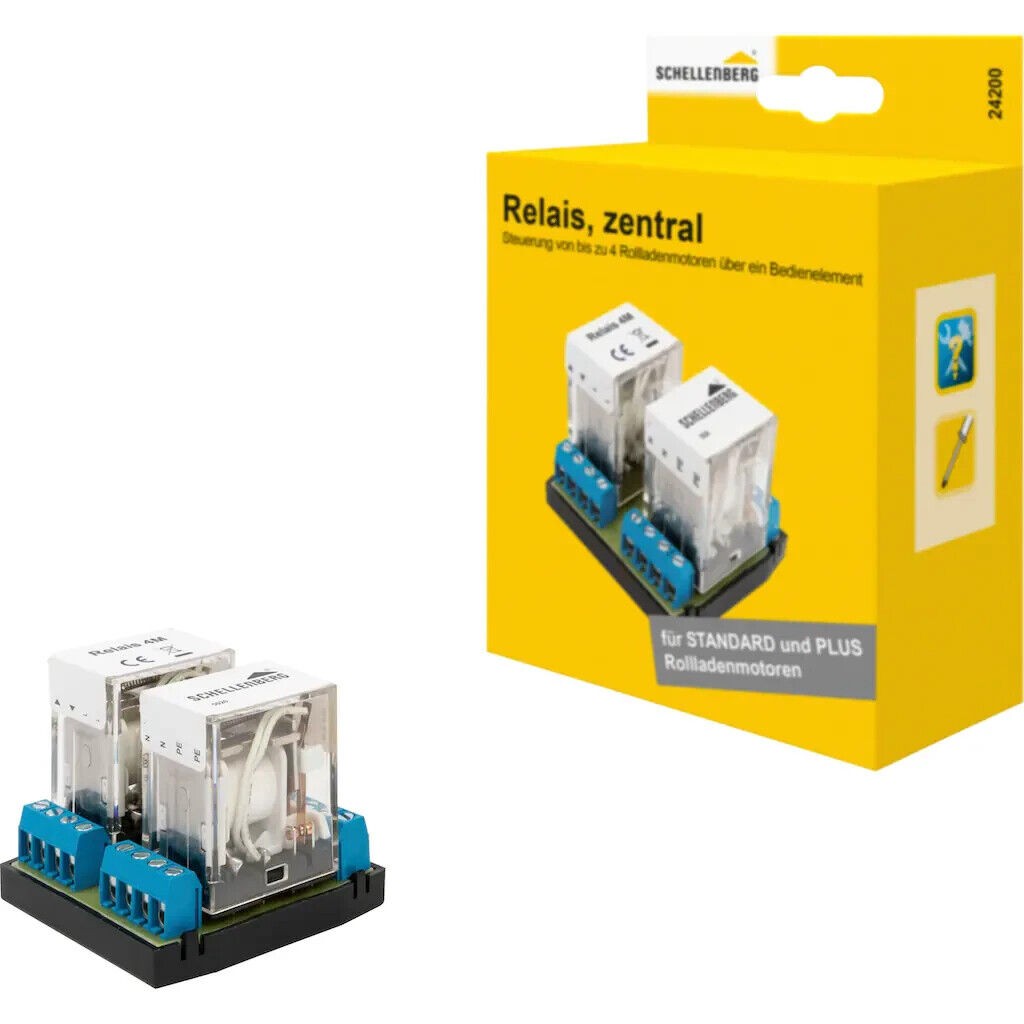 Schellenberg Rolladen-Relais zentral Steuert bis zu 4 Rolladenmotor 4-fach 24200