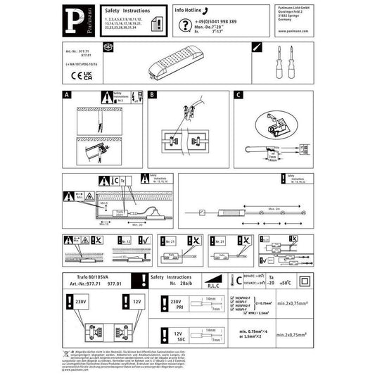 Paulmann - VDE Profi Elektroniktrafo 35-105W 230/12V 105VA Grau/Schwarz