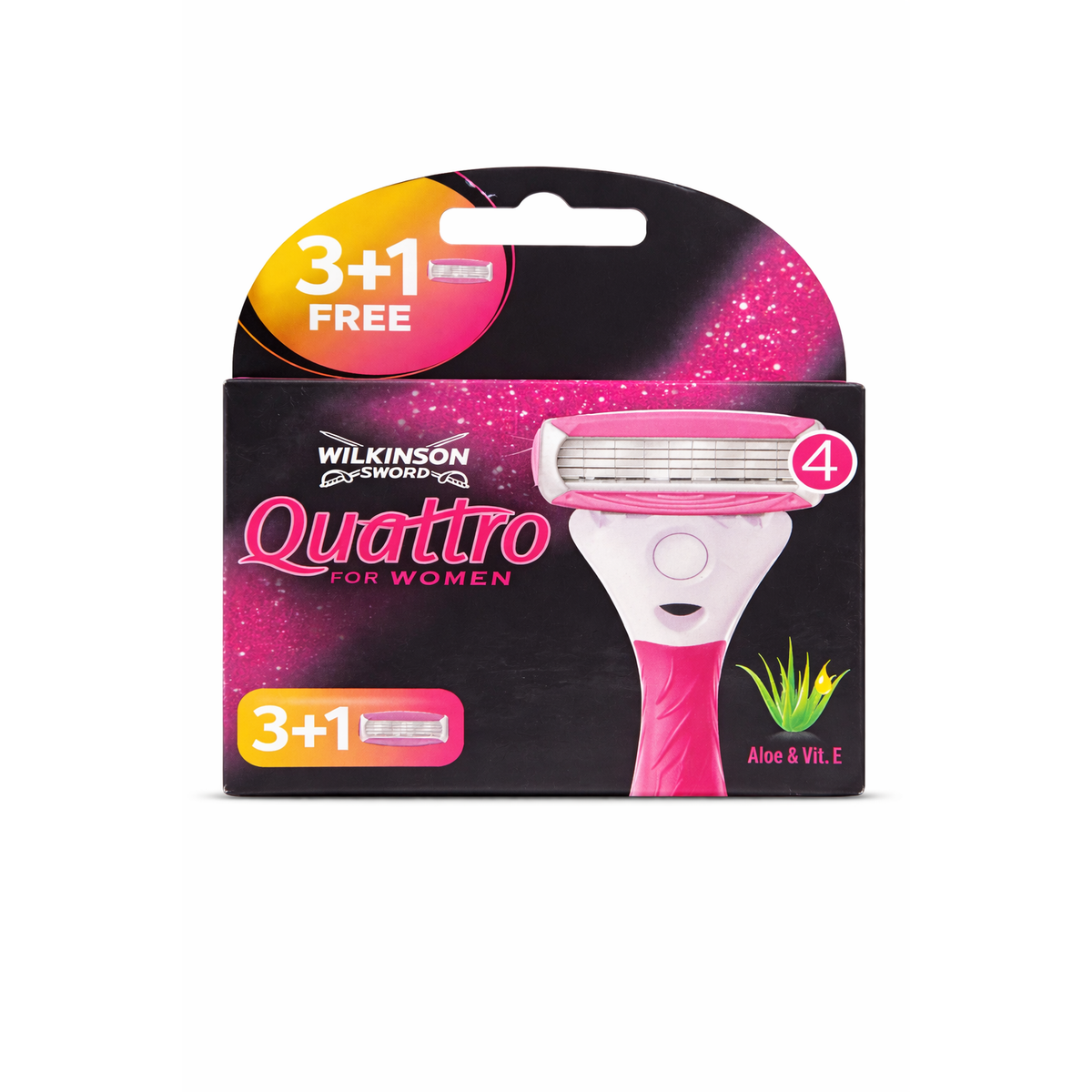 Wilkinson Quattro for Women Rasierklingen – 3+1 Gratis – Produktbild 1