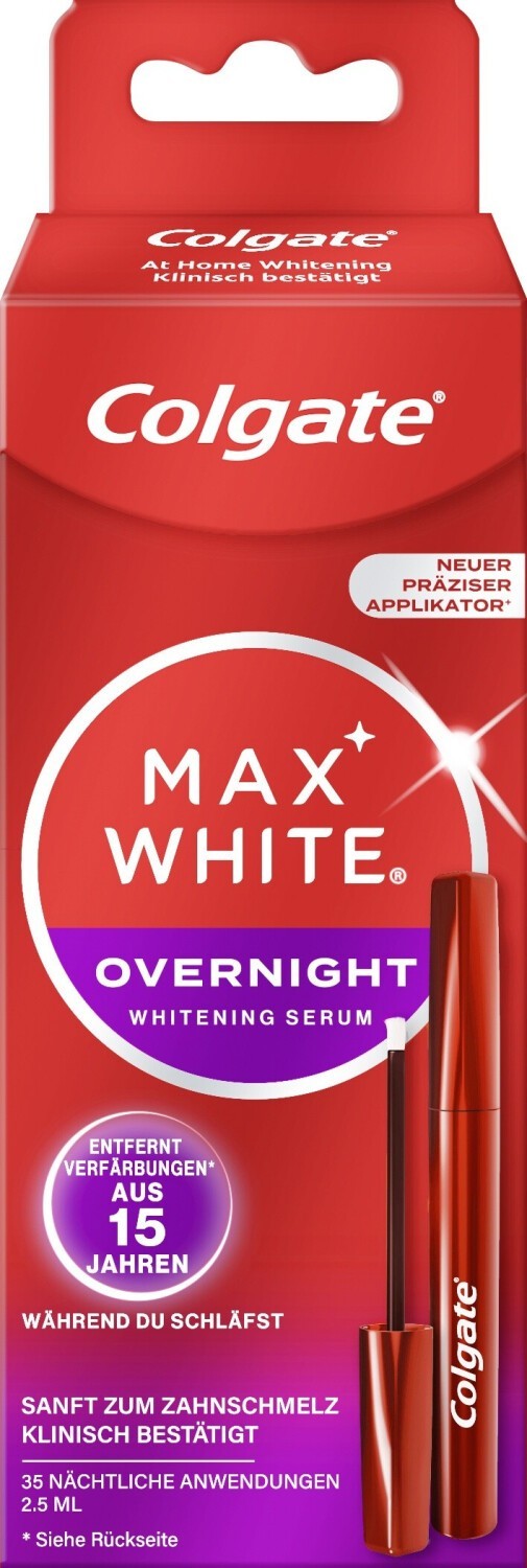 Colgate Max White - Overnight Whitening Serum - Zahnaufhellungs Kit - 35 Nächte