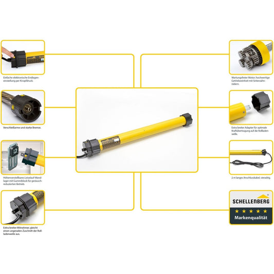 Schellenberg 20710 Plus 10 Nm - 60mm, 113W Rohrmotor für Rollläden
