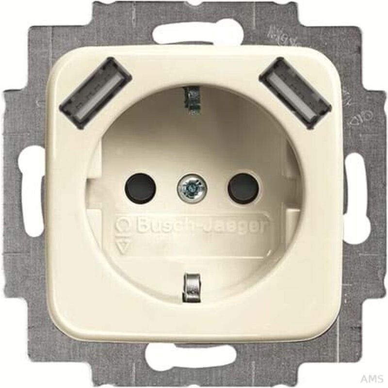 Busch-Jaeger 20 EUCB2USB-212 SCHUKO mit 2x USB-Anschluss Cremeweiß