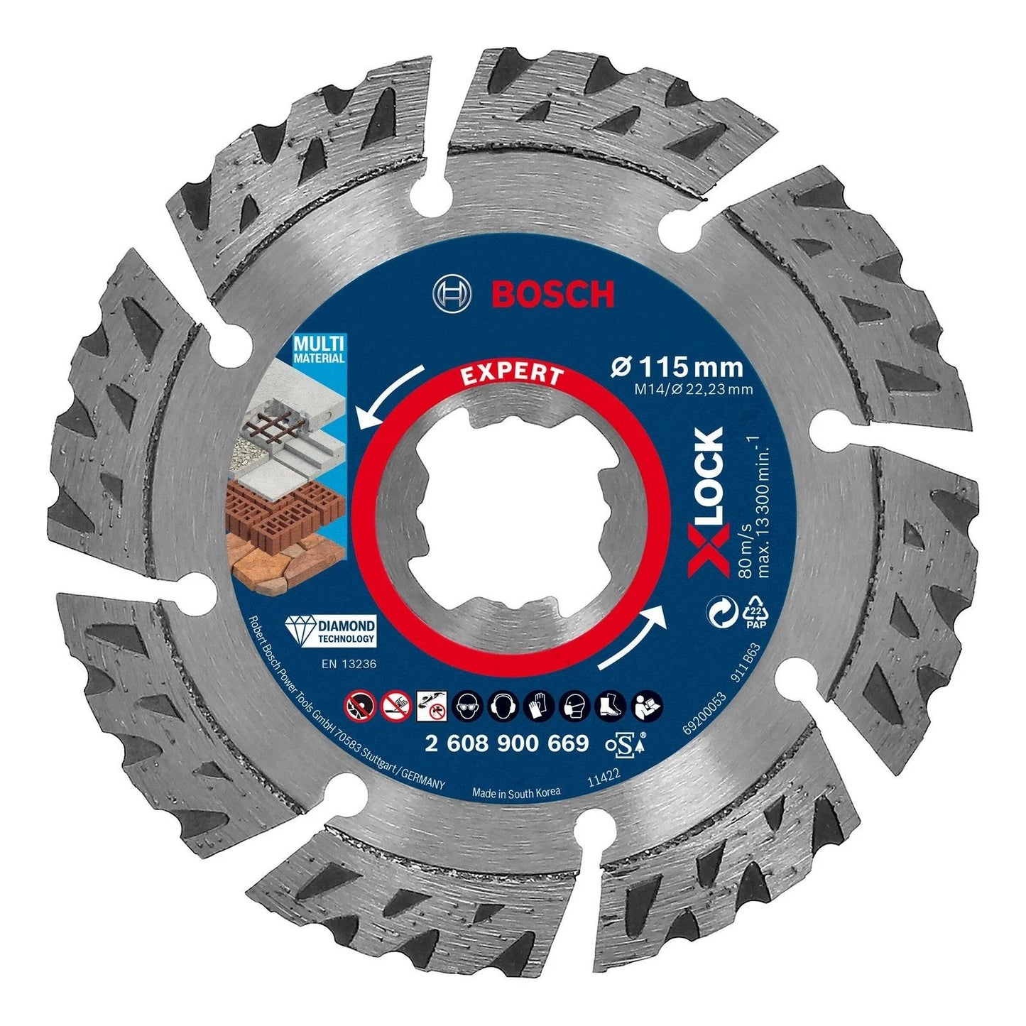 Bosch Zubehör Expert MultiMaterial X-LOCK Diamanttrennscheiben, 115 x 22,23 x...