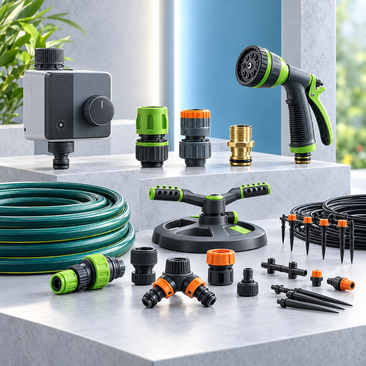 Gartenbewässerung – Schlauch, Verbinder, Sprinkler, Bewässerungssteuerung und Zubehör