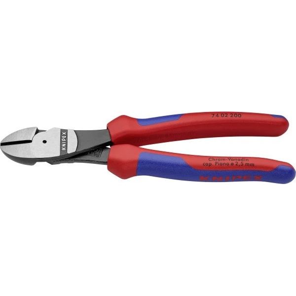 Knipex Kraftseitenschneider 74 02 200 mm schwarz Mehrkomponenten-Hülle