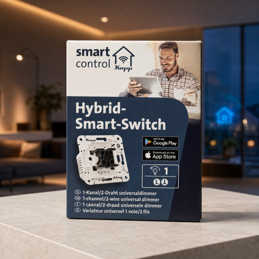 Kopp Smart-control Hybrid-Smart-Switch: Universaldimmer 1-Kanal, 2-Draht, Weiß