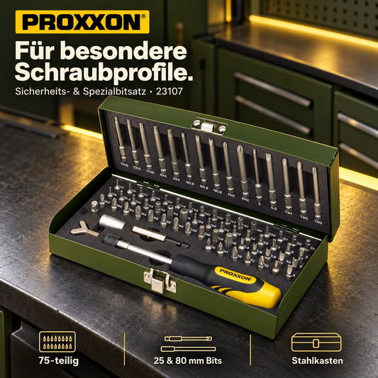 Proxxon Sicherheits- & Spezial-Bitsatz 75-teilig (23107)