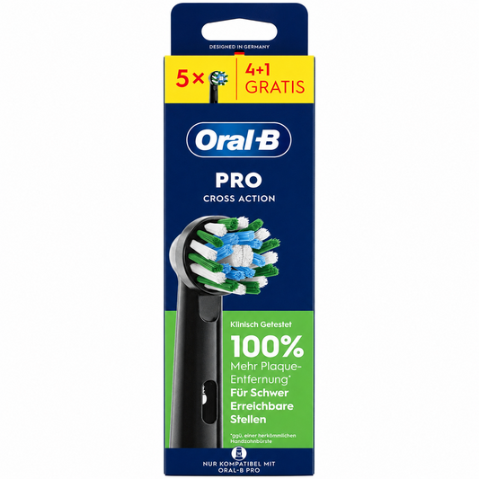 Oral-B Pro CrossAction Aufsteckbürsten schwarz (4+1 Stk.) – Produktabbildung