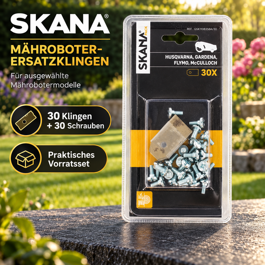 SKANA Mähroboter Ersatzklingen – 30 Messer + 30 Schrauben passend für Husqvarna