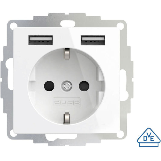 2USB 2U-449276  Unterputz-Steckdose  VDE, mit USB, erhöhter Berührungsschutz ...