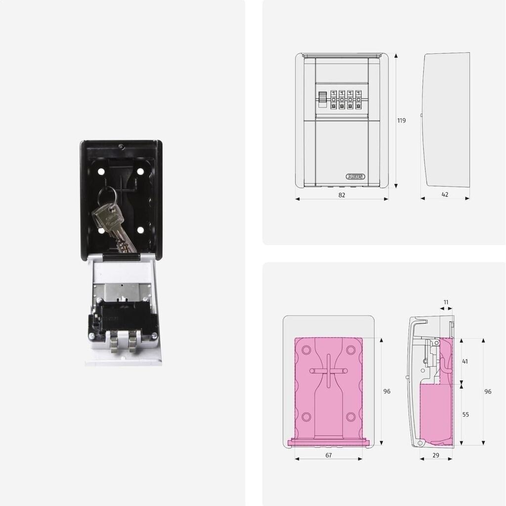 ABUS KeyGarage 787 Schlüsseltresor Wandmontage Zahlencode wetterfest