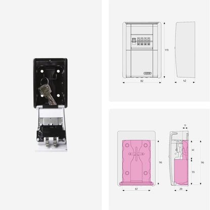 ABUS KeyGarage 787 Schlüsseltresor Wandmontage Zahlencode wetterfest