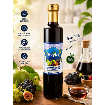 Heybe Atom Essig 500 ml | Fermentierter Kräuteressig aus natürlichen Zutaten