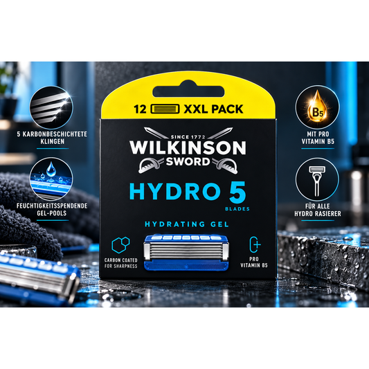 WILKINSON SWORD Hydro 5 Skin Protection Rasierklingen – 12 Stück – Produktabbildung