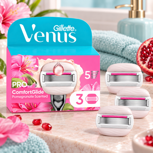 Gillette Venus PRO Comfortglide Pomegranate Scented 3 Rasierklingen - NEU