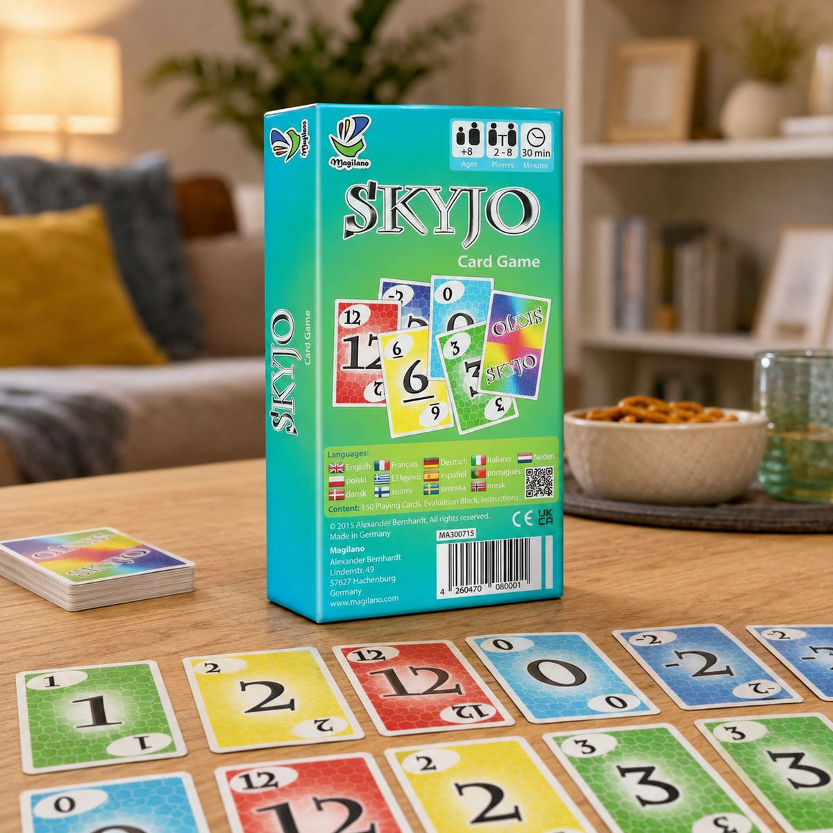 SKYJO Kartenspiel – 2–8 Spieler – ab 8 Jahren – Familienspiel