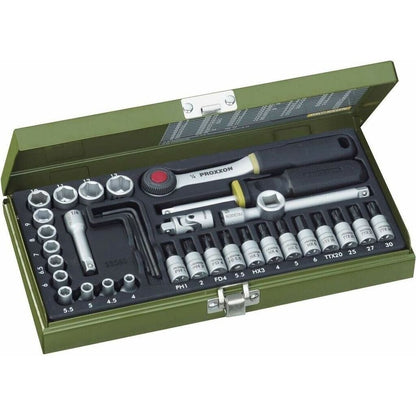 Proxxon Industrial  Steckschlüsselsatz metrisch 1/4" (6.3 mm) 36teilig 23080