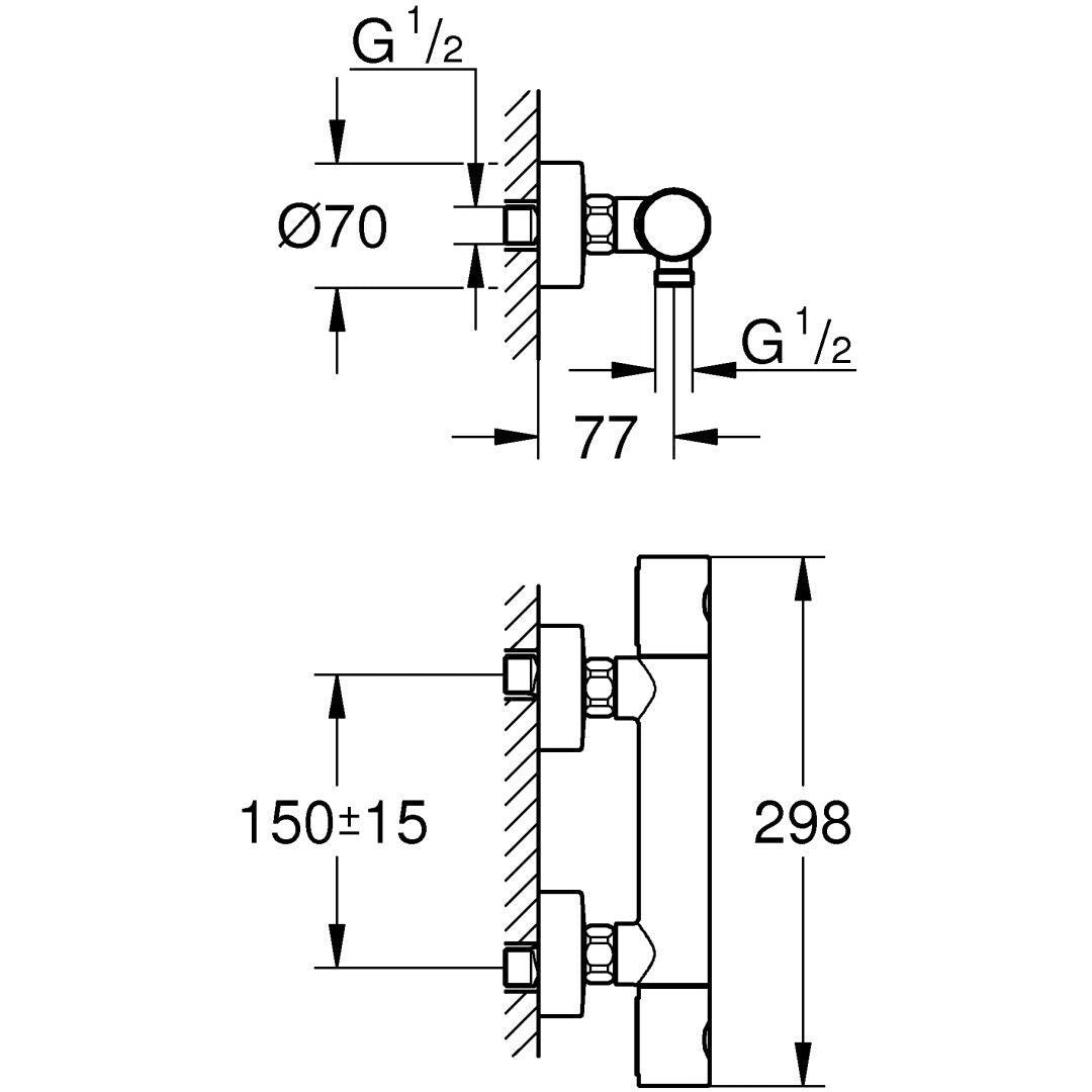 GROHE Precision Get Thermostat-Brausebatterie 1/2″ (34773000)