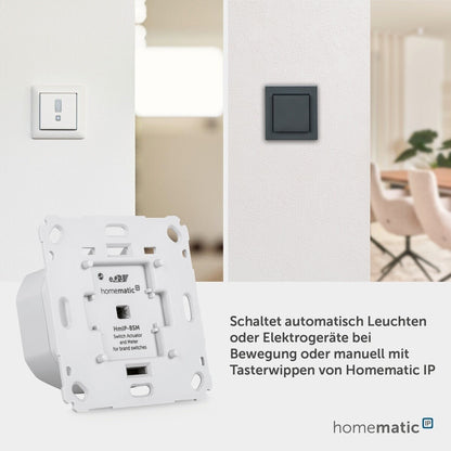 Homematic IP Smart Home Schalt-Mess-Aktor für Markenschalter HmIP-BSM (142720A0)