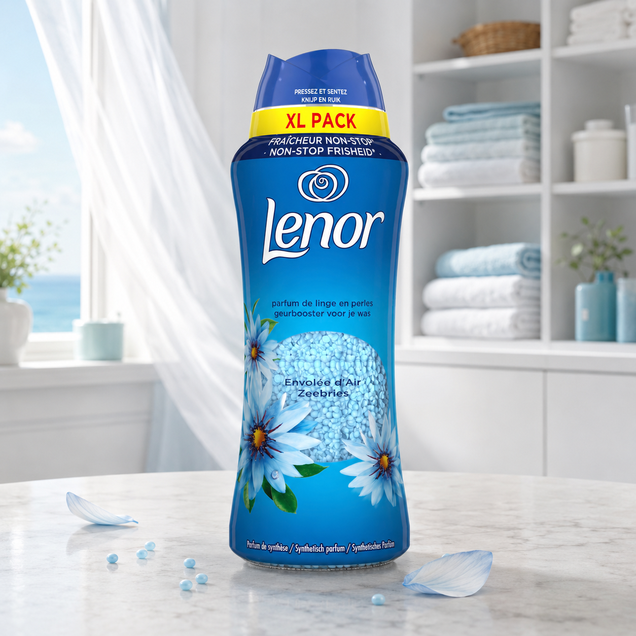 Lenor Wäscheparfum Duftbooster 495g, Meeresbrise, bis zu 12 Wochen Nonstop Frisc